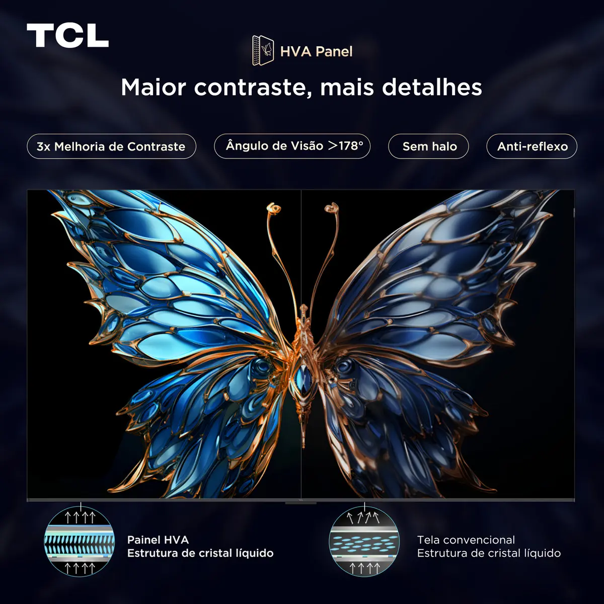 Smart TV TCL 55 Polegadas QLED 4K P7K WiFi Bluetooth Google TV HDR10+ Dolby Atmos Dolby Vision 55P7K