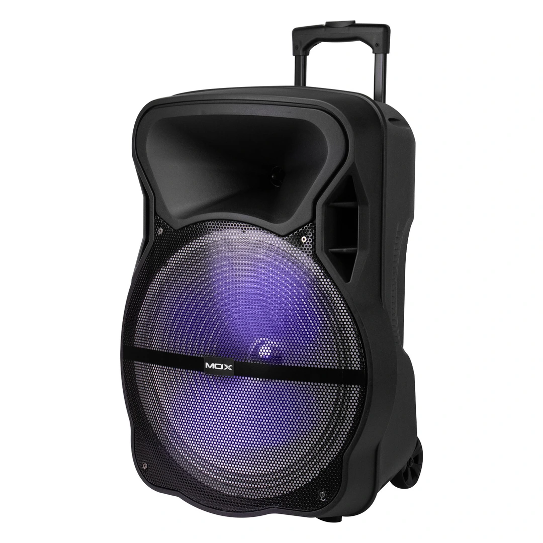 Caixa de Som Mox MO-S1501 - 40W - Bluetooth/USB/AUX - Microfone/Controle - 15'' - Preto
