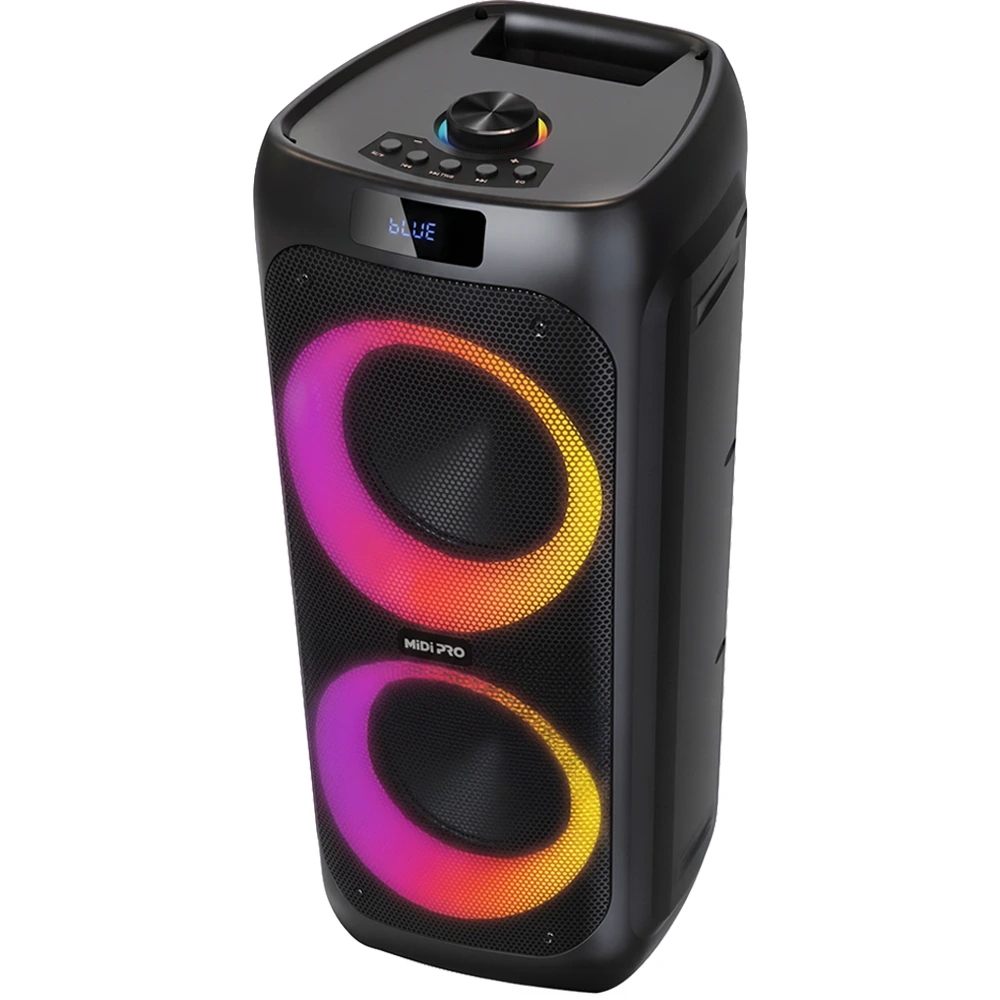 Caixa de Som Midi Pro MDP-5000 - USB/SD/AUX - Bluetooth - 50W RMS - 2x 6.5'' - Preto