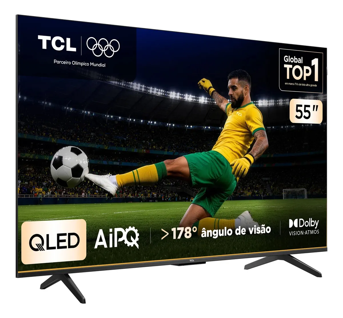 Smart TV TCL 55 Polegadas QLED 4K P7K WiFi Bluetooth Google TV HDR10+ Dolby Atmos Dolby Vision 55P7K