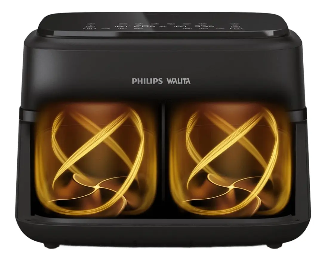 Fritadeira Airfryer Duplo Cesto Preto Philips Walita Preto