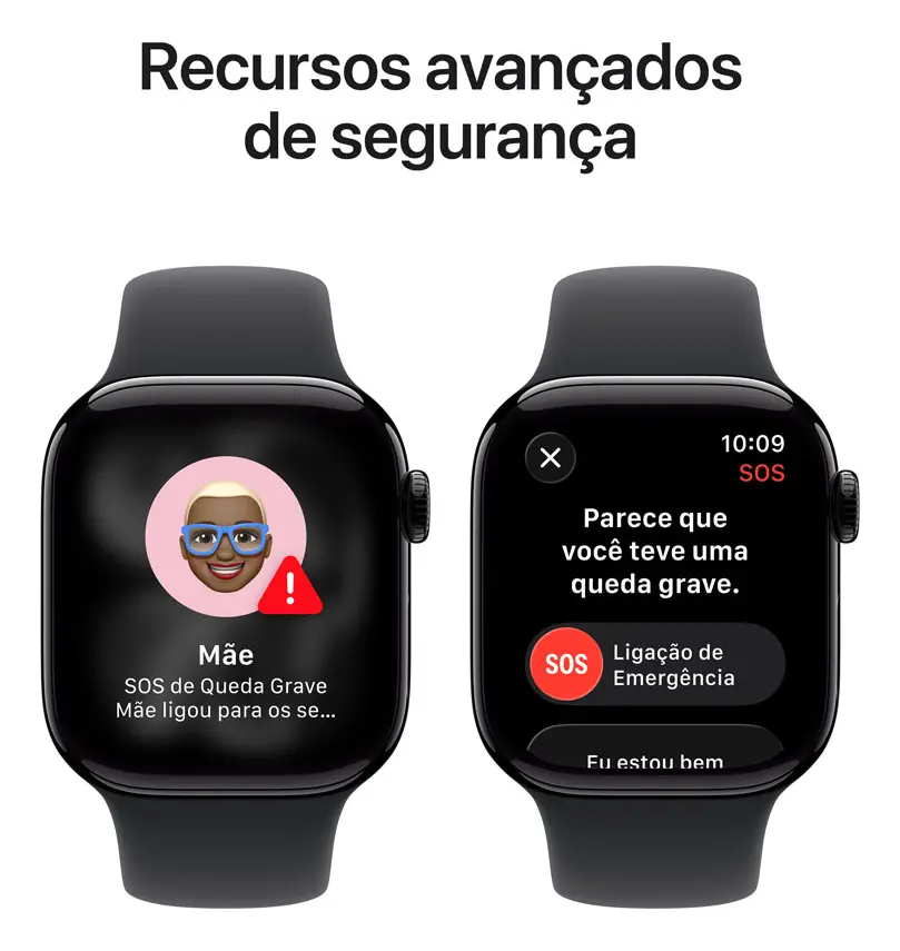 Apple Watch Series 11 GPS - Caixa preta brilhante de alumínio – 42 mm - Pulseira esportiva preta