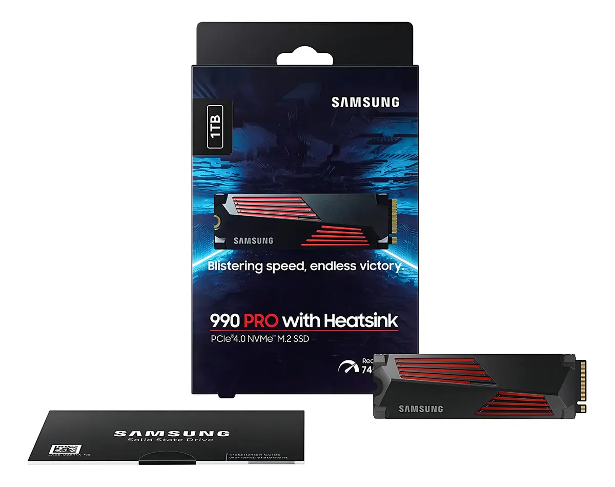 Ssd Samsung 990 Pro M.2 2280 Nvme 1tb Pcie Gen 4.0 X4 Nvme 2.0 Compatível Com Ps5 Cor Preto