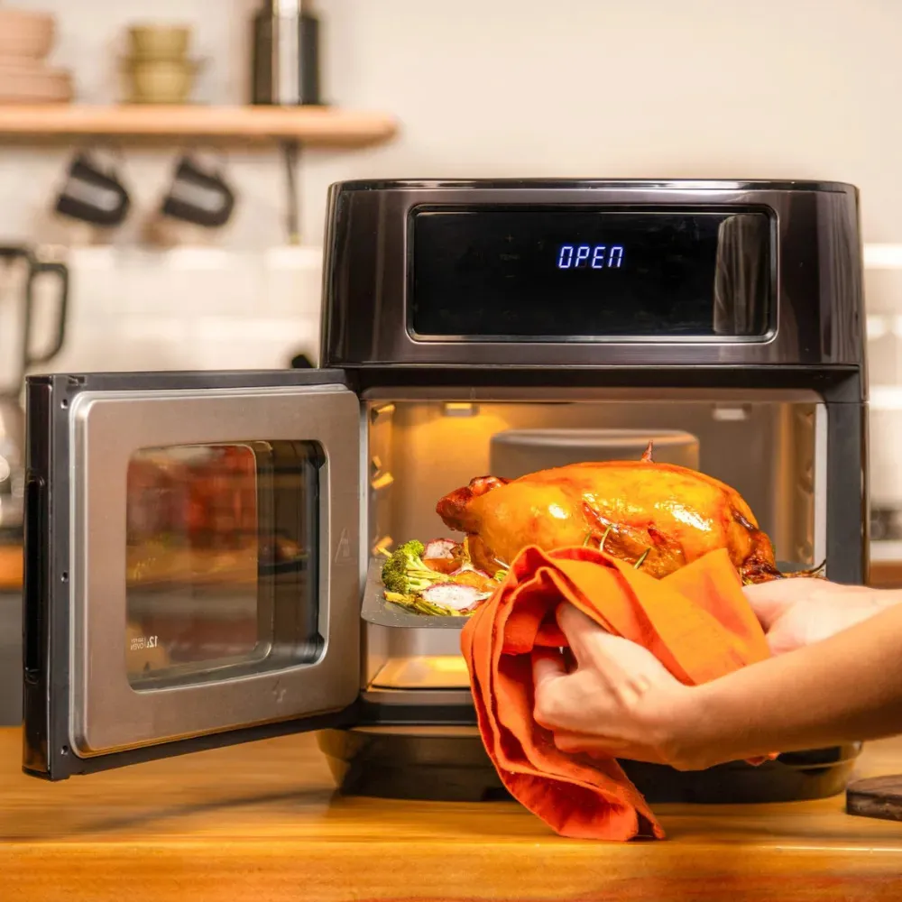 Fritadeira Elétrica Air Fryer Oven Black INOX WAP WAOD2 12 Litros 4 em 1 Porta com Abertura Lateral e Removível 1800W