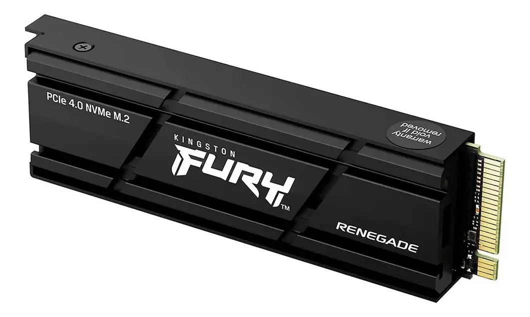 Ssd M.2 1tb Kingston NVMe PCIe 4x4 Com Dissipador Fury Renegade SFYRSK/1000G Velocidade de Leitura Até 7300mb/s Gravação Até 6000mb/s Interno Cor PretoSsd M.2 1tb Kingston NVMe PCI