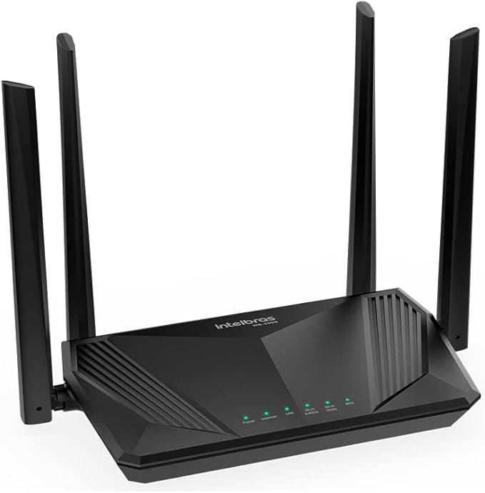 Roteador Wireless Intelbras W6-1500, 1200mbps, Dual Band, 3 Portas Lan, 4 Antenas, Preto
