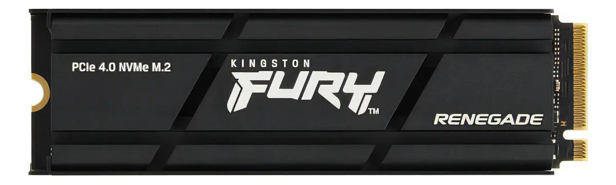 Ssd M.2 1tb Kingston NVMe PCIe 4x4 Com Dissipador Fury Renegade SFYRSK/1000G Velocidade de Leitura Até 7300mb/s Gravação Até 6000mb/s Interno Cor PretoSsd M.2 1tb Kingston NVMe PCI