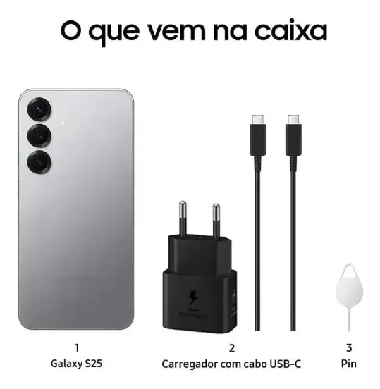 Samsung Galaxy S25 5G, 256GB, 12GB, Câmera Tripla