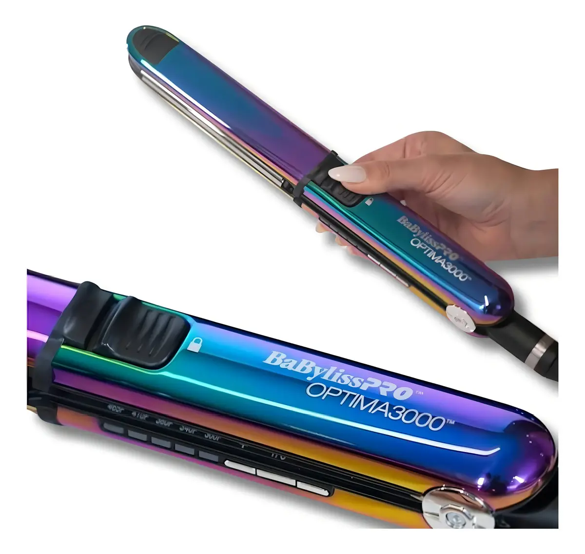 Prancha para Cabelo Babyliss Pro Nano Titanium Optima 3000 BNTRB3000TUZ - 240°C - Bivolt - Rainbow
