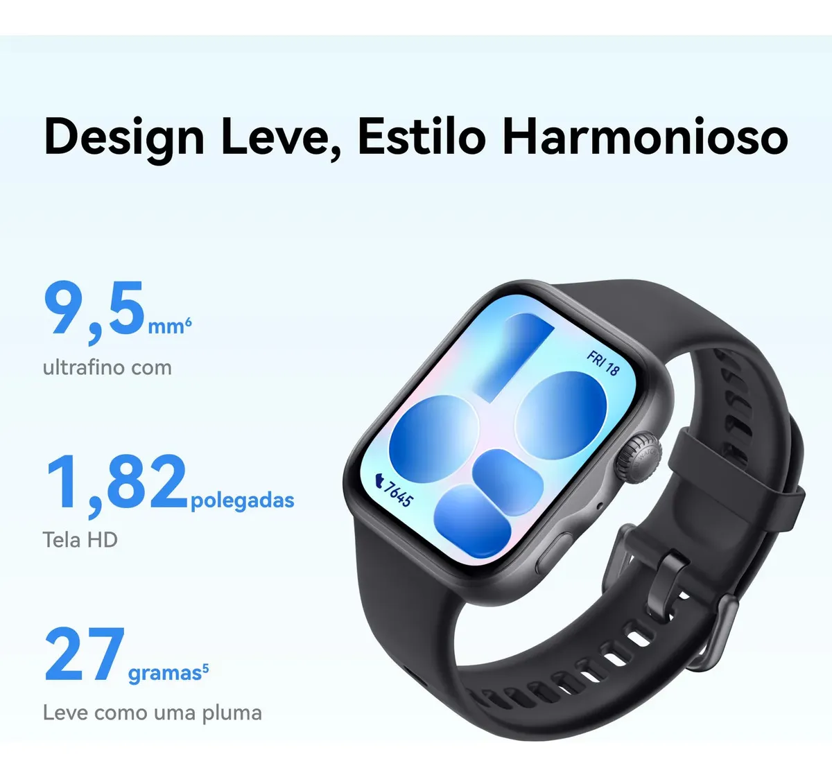 Smartwatch HUAWEI WATCH FIT 5 AMOLED de 182" Design Leve Mini Treino Bateria com Até 10 Dias 64 GB Gerenciamento Avançado da Saúde Monitor do Sono SpO2 GPS Compatível com iOS e And