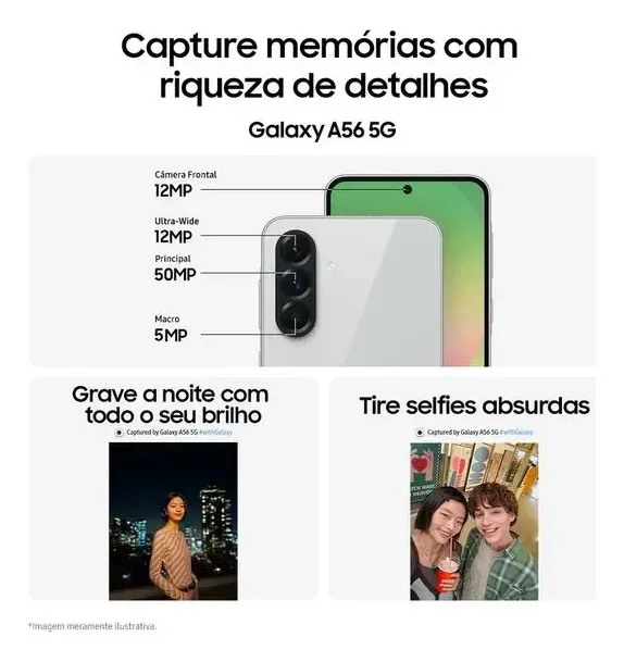 Samsung Galaxy A56 5G 256GB | 12GB RAM | Preto